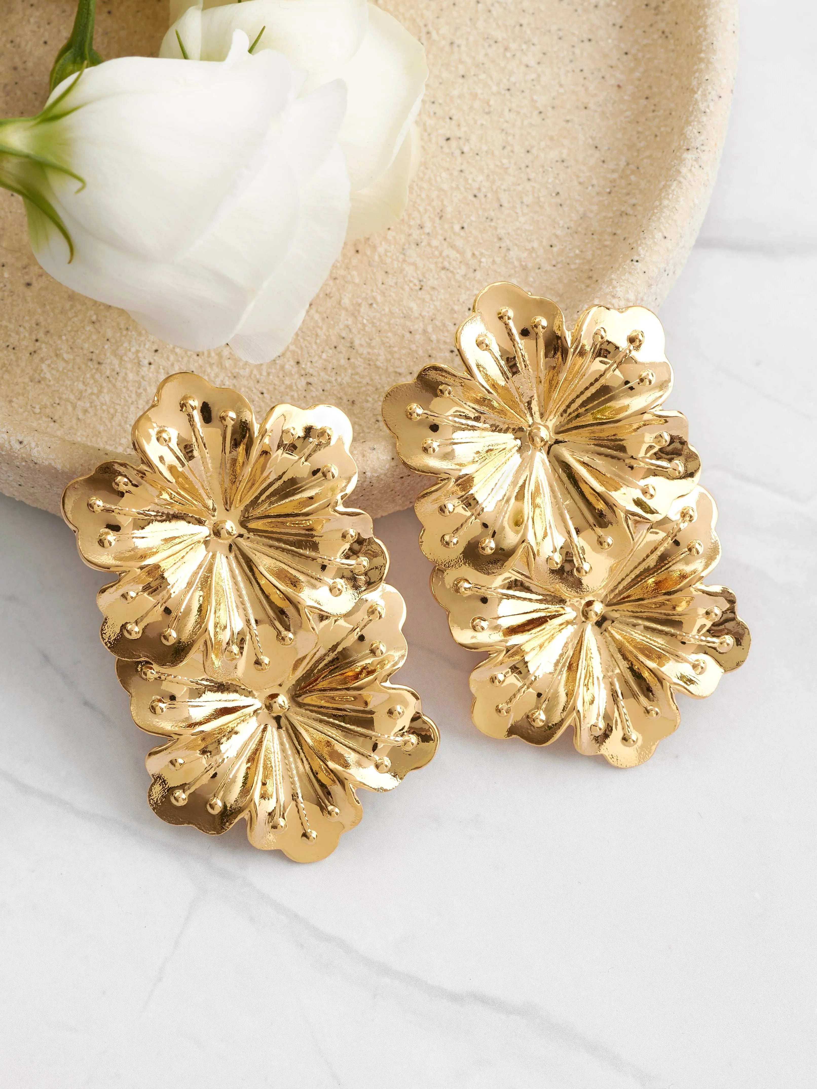 MACHA BO-BO / Earrings- Bijoux dorés -Les Petites Pampilles