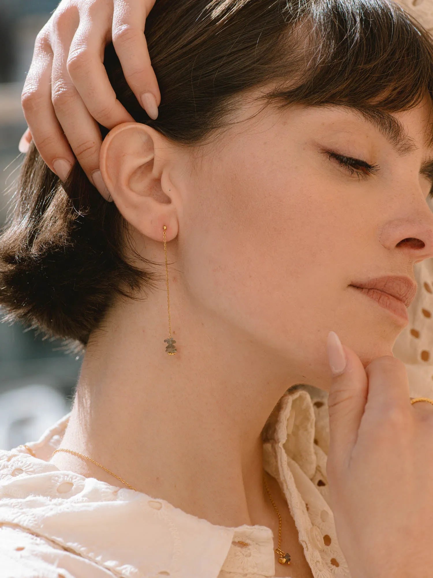 ANELYS BO GRIS-BO / Earrings-Les Petites Pampilles