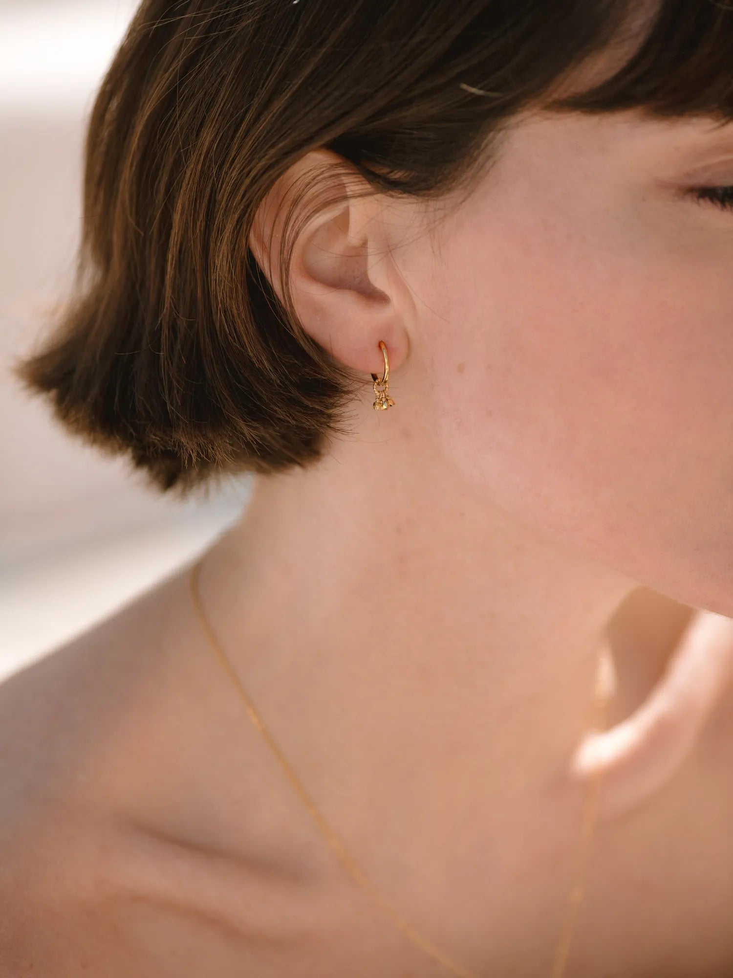 AUBE MINI CREOLES DOREES-Colliers / Necklaces-Les Petites Pampilles