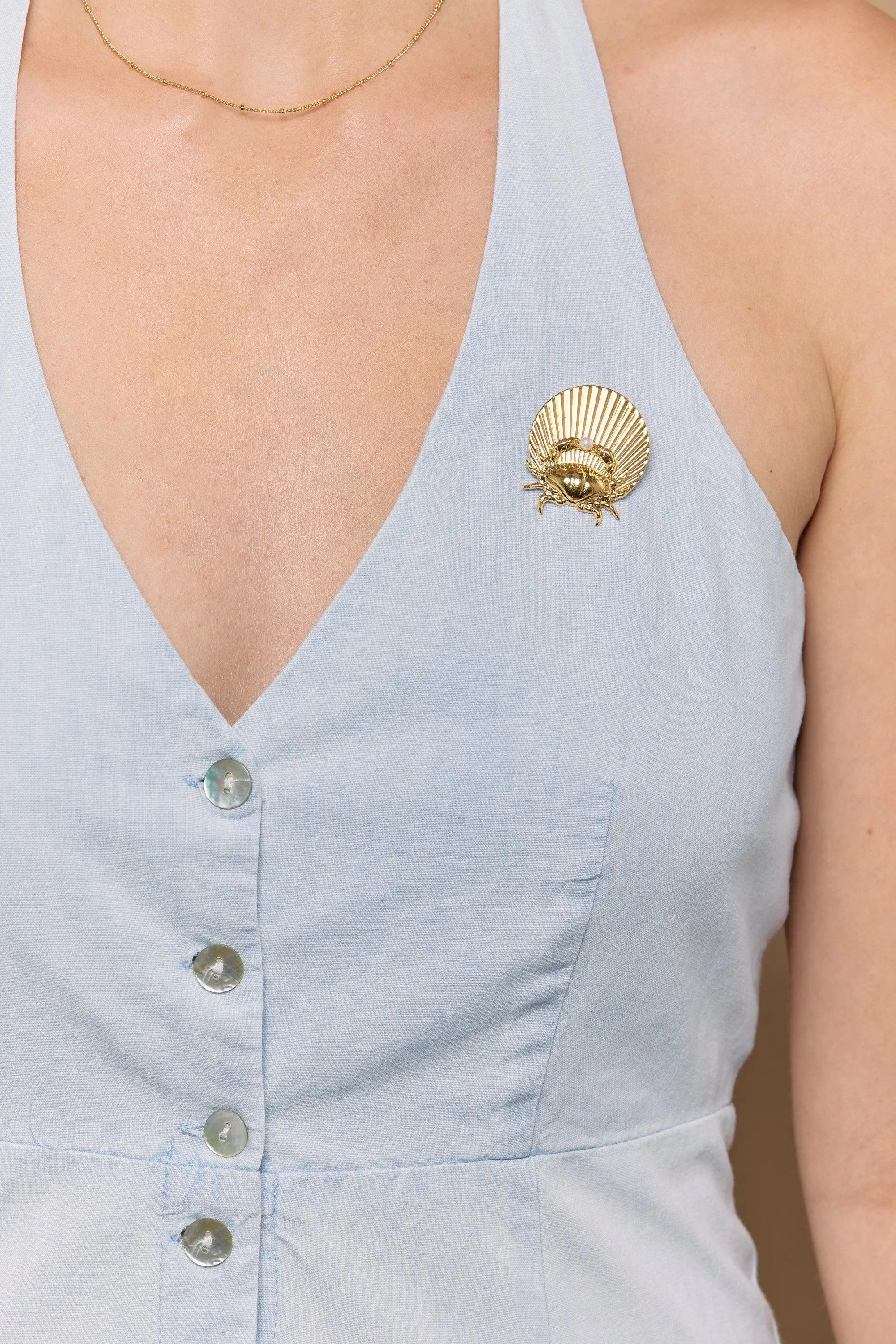 HINA BROCHE-Broches et pins- Bijoux dorés -Les Petites Pampilles