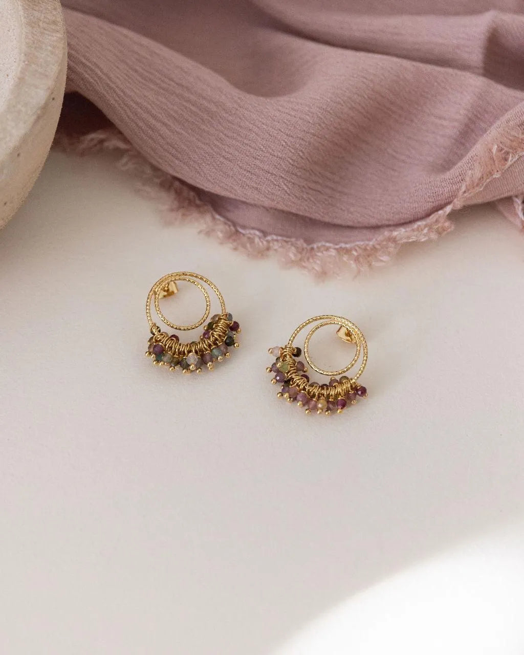 MINI GROSEILLES BO-BO / Earrings- Bijoux dorés -Les Petites Pampilles