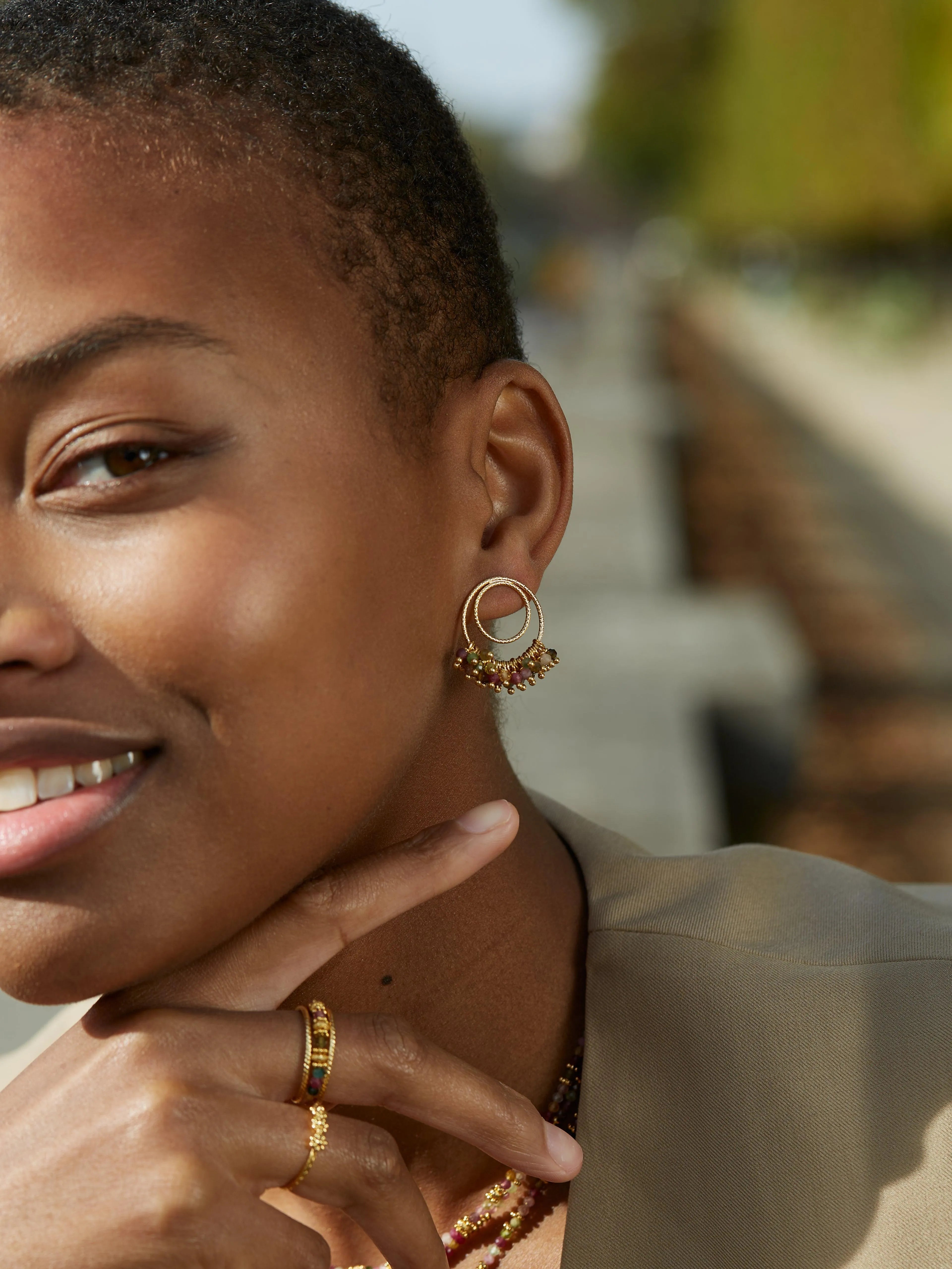 MINI GROSEILLES BO-BO / Earrings- Bijoux dorés -Les Petites Pampilles