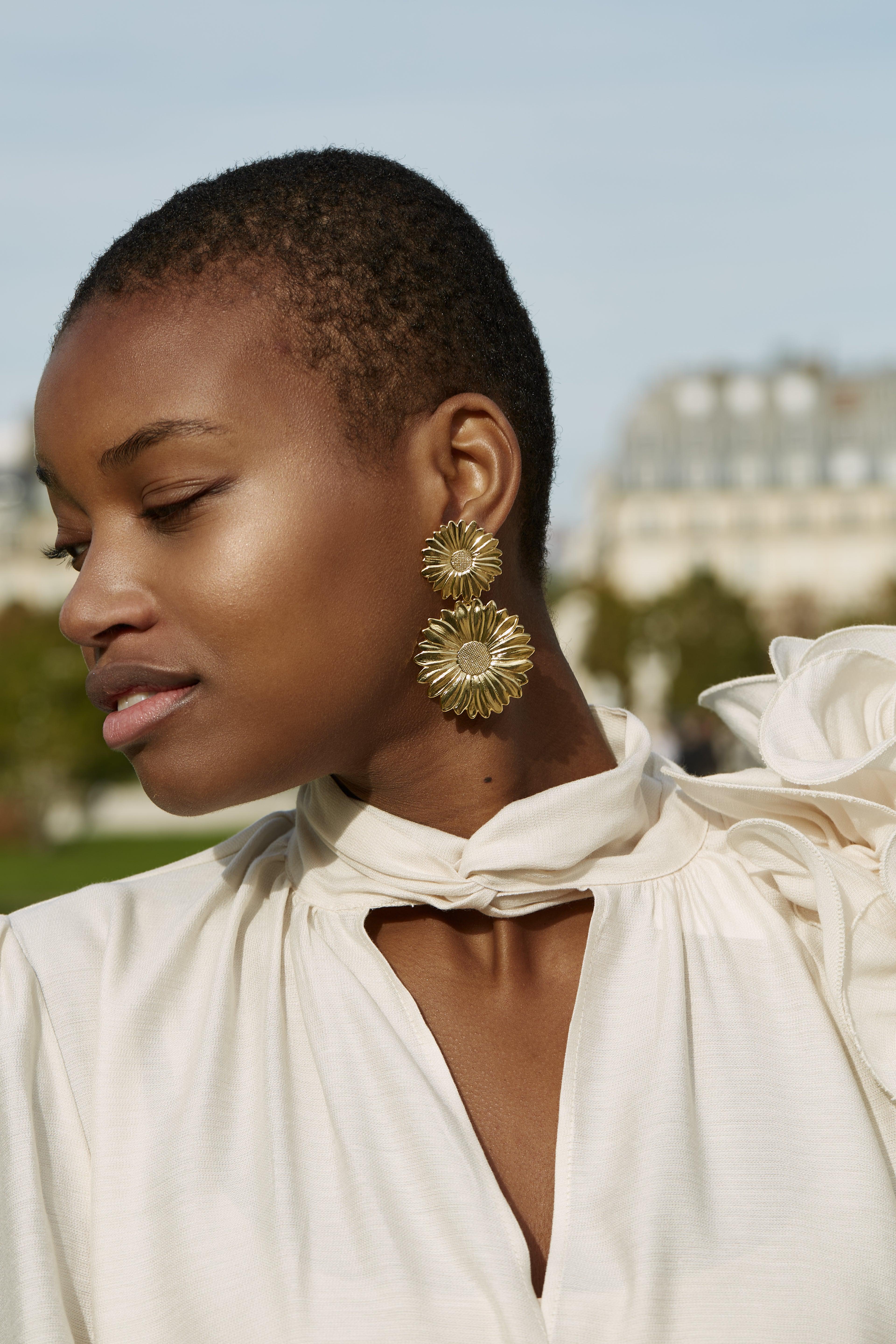 LEORA BO-BO / Earrings- Bijoux dorés -Les Petites Pampilles