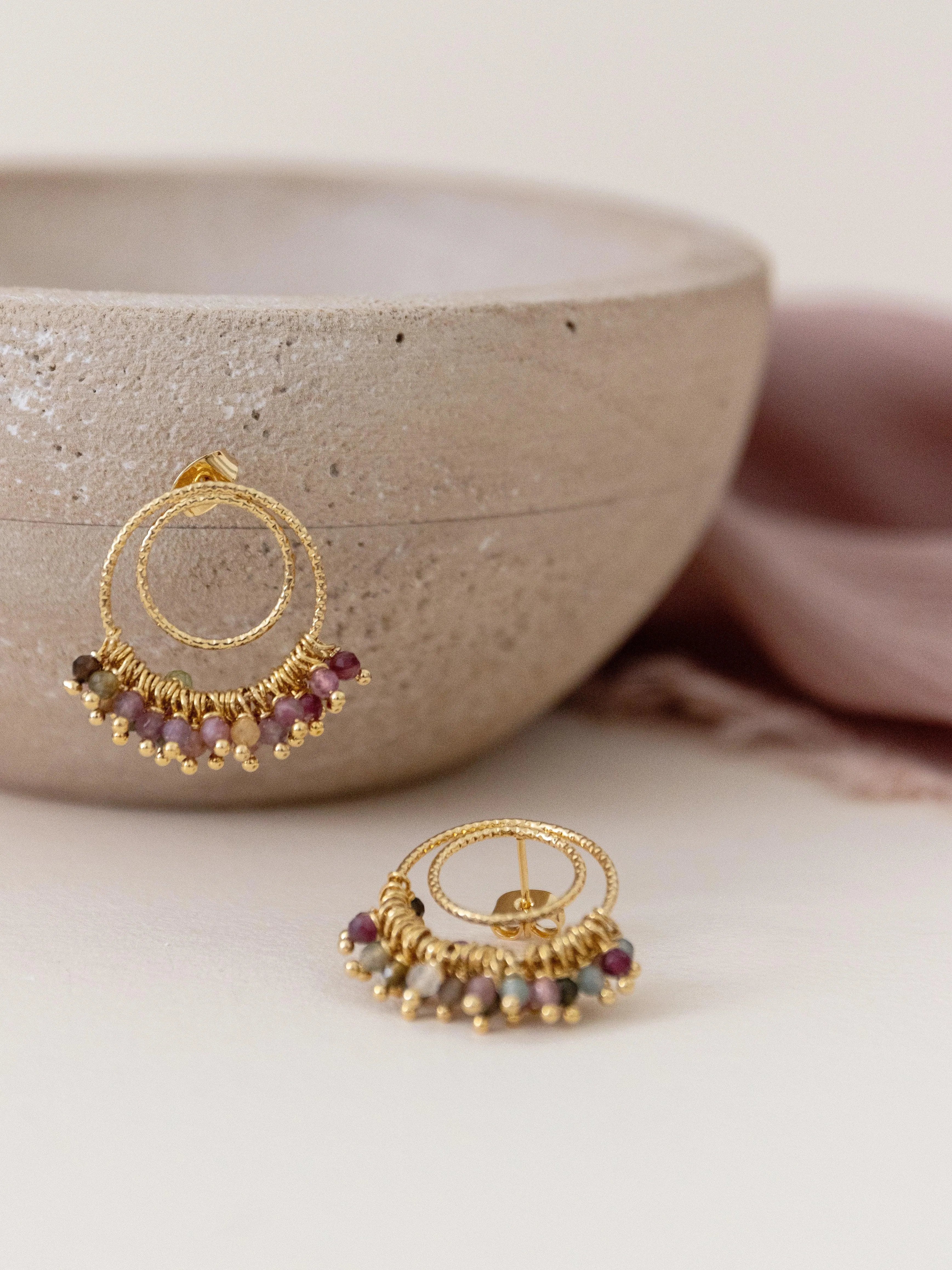 MINI GROSEILLES BO-BO / Earrings- Bijoux dorés -Les Petites Pampilles